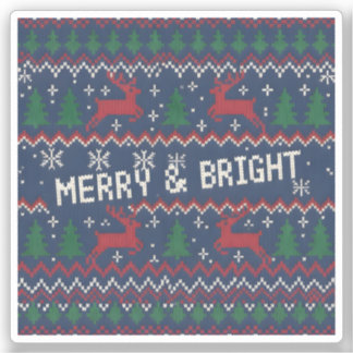 Pegatina Merry & Bright Ugly Christmas Sweater