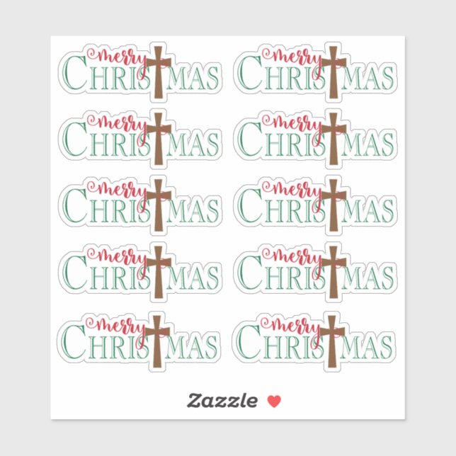 Pegatina Merry Christmas (Hoja)