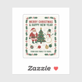 Pegatina Merry Christmas and a Happy New Year