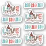 Pegatina Merry Christmas Cute Gnome leoparprint Blue Red<br><div class="desc">Feliz Navidad Cute Gnome leopardo impresión Blue Red Pink</div>