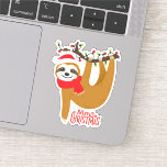 Pegatina Merry Christmas Sloth | Vacaciones<br><div class="desc">Este diseño presenta una pereza festiva colgando de una rama de árbol con el texto moderno "Feliz Navidad", popular tipografía roja. #Navidades #Feliz #FelizNavidad #Navidad #Navidad #Navidad #tipografía #esloth #animales #lindas #vacaciones #regalos #temporada #festividades #moderno #trendy #trending #trending #trending #moda popular #style #diseño #papelería #casa #oficina #trabajo #escuela #útiles de...</div>