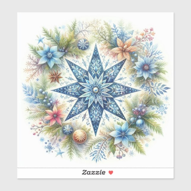 PEGATINA MERRY CHRISTMAS STAR (Hoja)