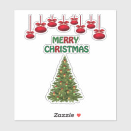Pegatina Merry Christmas Tree presenta festividades