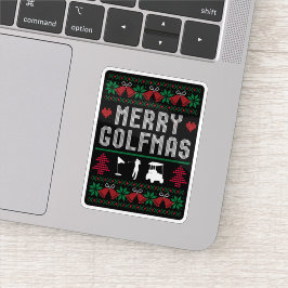 Pegatina Merry Golfmas Golf Golfing Golfer Navidades feos