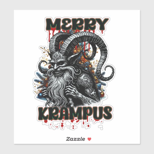 Pegatina Merry Krampus (Hoja)