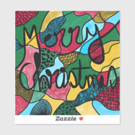 PEGATINA MERRY NAVIDAD NEUROGRÁFICA Y NEGRO