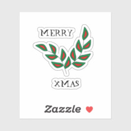 Pegatina Merry Xmas Leaf