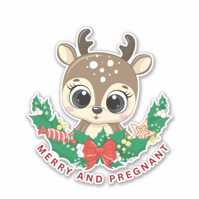 PEGATINA MERRY Y DEER EMBARAZADO (Anverso)