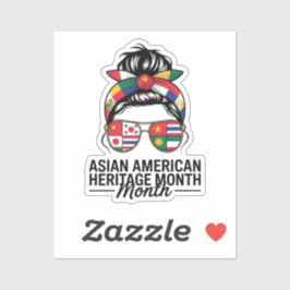 Pegatina mes de herencia de isleños asiático y pacífico