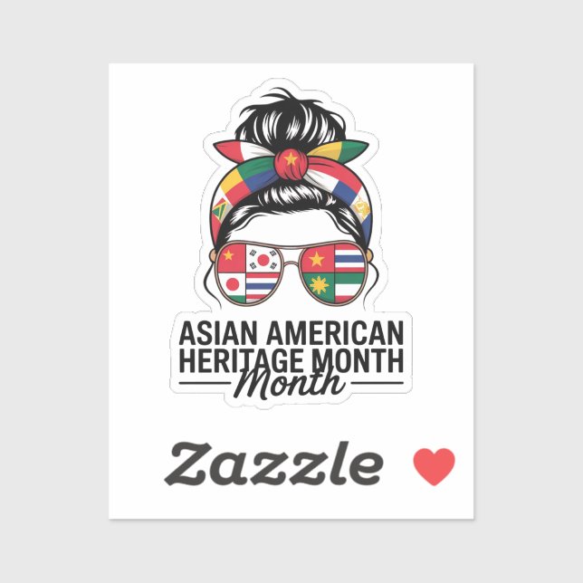 Pegatina mes de herencia de isleños asiático y pacífico (Hoja)