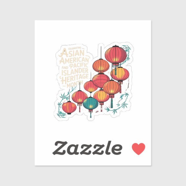 Pegatina mes de herencia de isleños asiático y pacífico (Hoja)