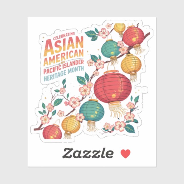 Pegatina mes de herencia de isleños asiático y pacífico (Hoja)