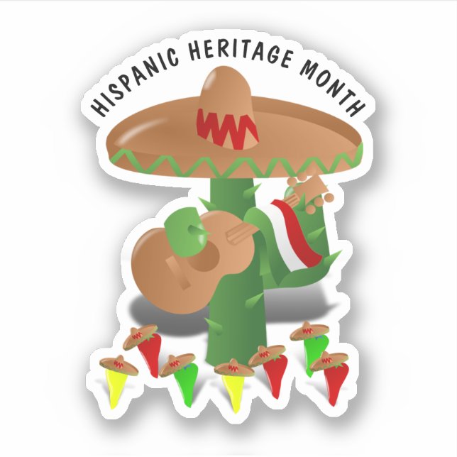 Pegatina Mes del Patrimonio Hispano Nacional - Cactus (Anverso)