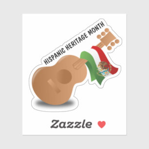 Pegatina Mes del Patrimonio Nacional Hispano - Guitarra