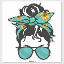 Pegatina Messy Bun Life Stickers – Funny Mom Stickers, Coff