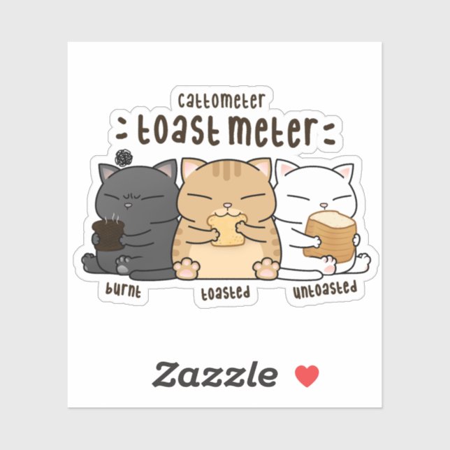 Pegatina Metro De Tosta De Gato Whimsical (Hoja)