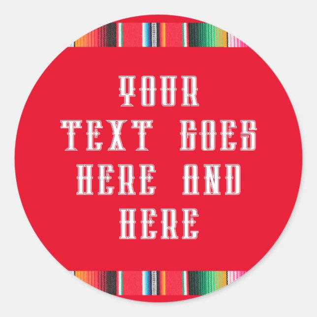 Pegatina mexicano de texto con mancha de poncho (Anverso)