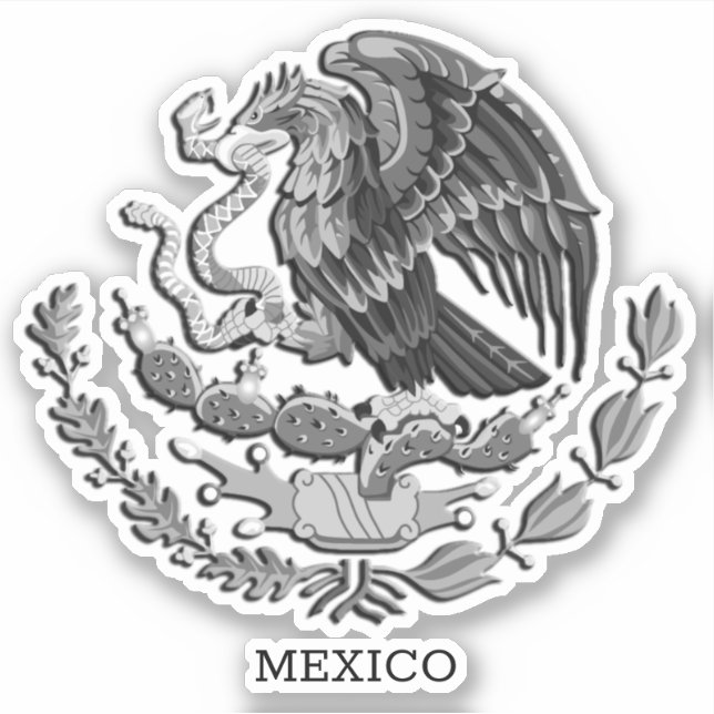 Pegatina México y Águila, Bandera Mexicana (Anverso)