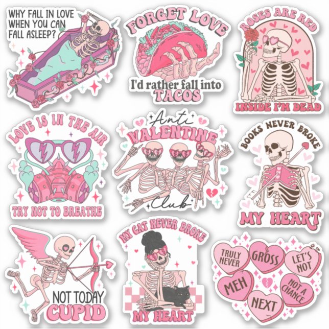 Pegatina Mezcla de divertida retro anti-Valentine club Viny (Anverso)