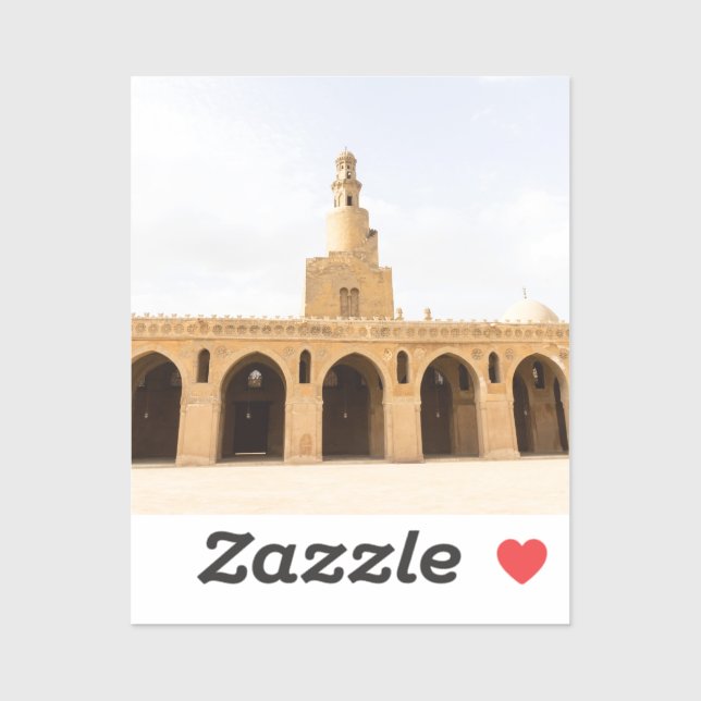 Pegatina mezquita ibn tulun en El Cairo, Egipto (Hoja)