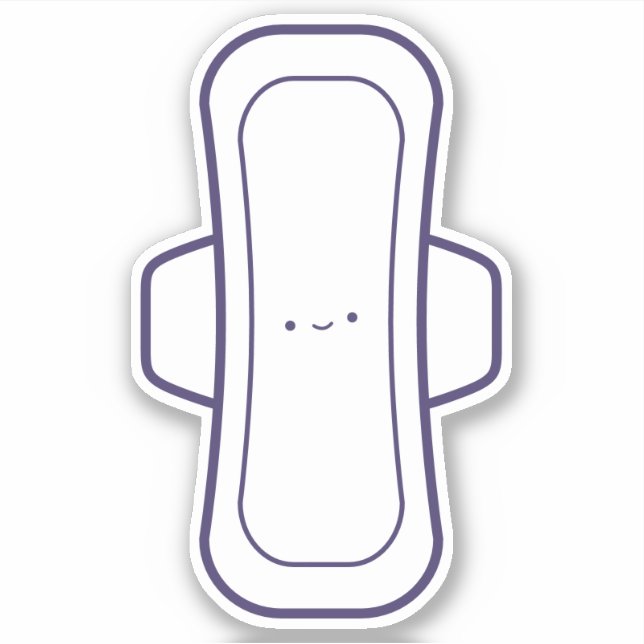 Pegatina Mi almohadilla menstrual de Personalizado de veran (Anverso)