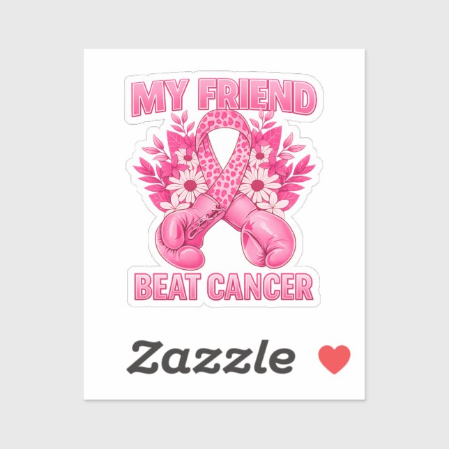 Pegatina Mi amigo venció el cáncer (Hoja)