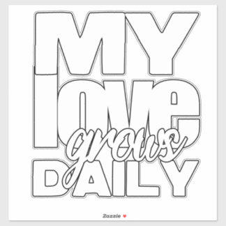 Pegatina Mi amor crece cada día