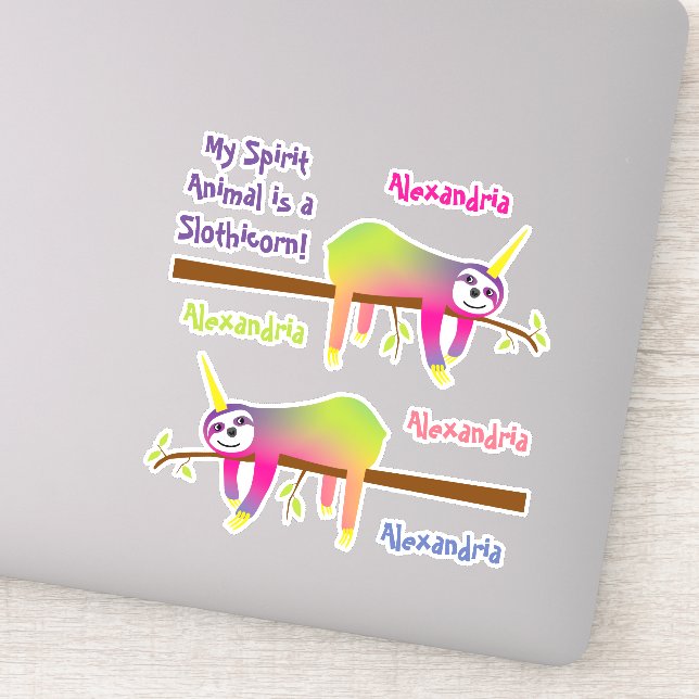 Pegatina Mi animal espiritual es un eslogan (Detalle)