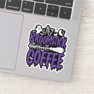 Pegatina Mi Broomstick Corre En La Halloween De La Escoba D