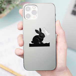 Pegatina Mi conejo dice: Silhouette de conejo personalizado
