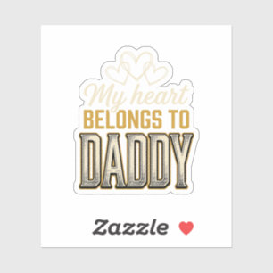Pegatina Mi corazón pertenece a Daddy Camiseta de tipografí