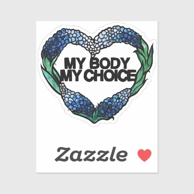 Pegatina Mi cuerpo Mi elección Feminista Pro-elección (Hoja)