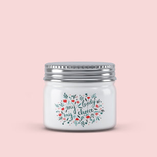Pegatina Mi cuerpo, mi elección - flores rojas