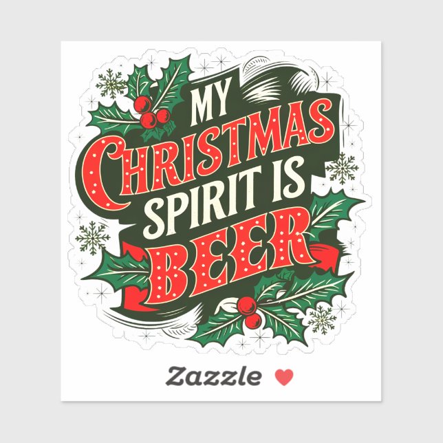 Pegatina Mi espíritu Navidad es Beer-89379 (Hoja)