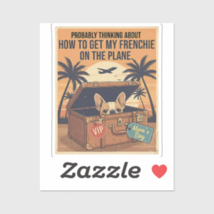 Pegatina Mi Frenchie viene conmigo Divertido viaje Francés