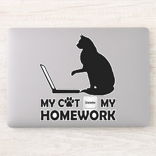 Pegatina Mi gato borró mi tarea
