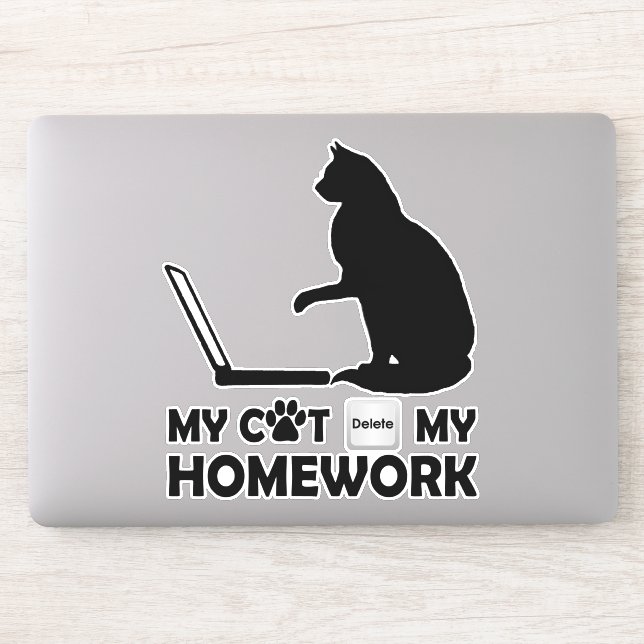 Pegatina Mi gato borró mi tarea (Ordenador)