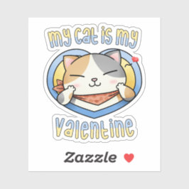 Pegatina Mi gato es mi gato de San Valentín