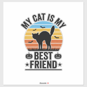 Pegatina Mi gato es mi mejor amigo Diseño de camiseta de ga