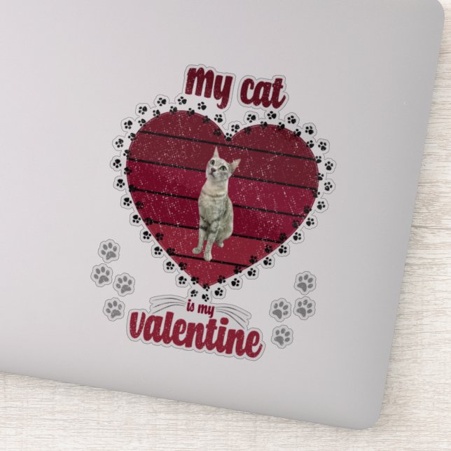 Pegatina Mi Gato Es Mi Valentín (Detalle)
