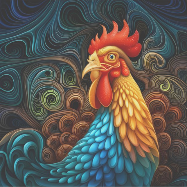Pegatina Mi Mascota Rooster Nunca Sonríe Vinyl (Anverso)
