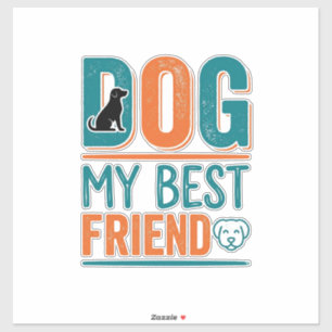 Pegatina Mi mejor amigo perro Diseño de camiseta vintage pa
