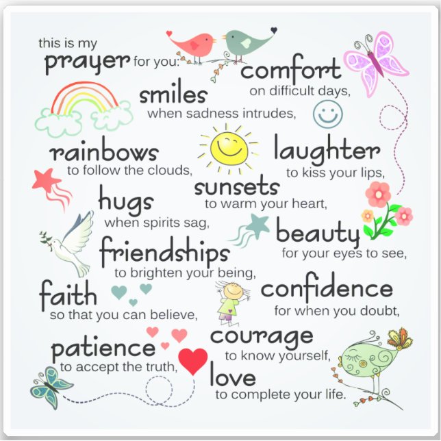 Pegatina Mi Oración Por Ti Bendiciones (Anverso)