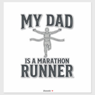 Pegatina Mi papá es un corredor de maratón Diseño de camise