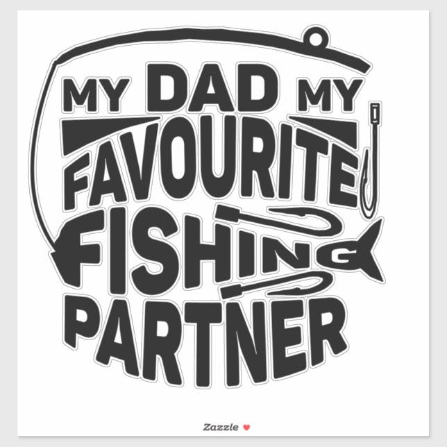 PEGATINA MI PAPÁ MI SOCIO PESQUERO FAVORITO. (Hoja)