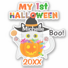 Pegatina Mi primer gato fantasma de Halloween