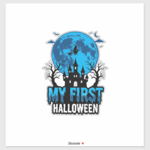 Pegatina Mi Primer Halloween Vintage Castillo Embrujado Beb