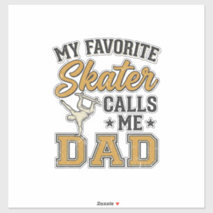 Pegatina Mi skater favorito me llama papá camiseta vintage_