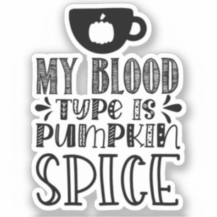 Pegatina Mi Tipo De Sangre Es Especie De Calabaza