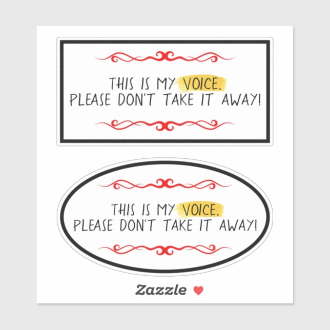 Pegatina Mi voz CA (Hoja)